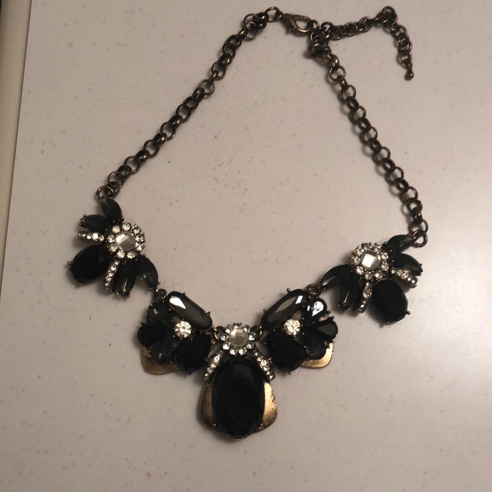Black gold and silver Statement Necklace